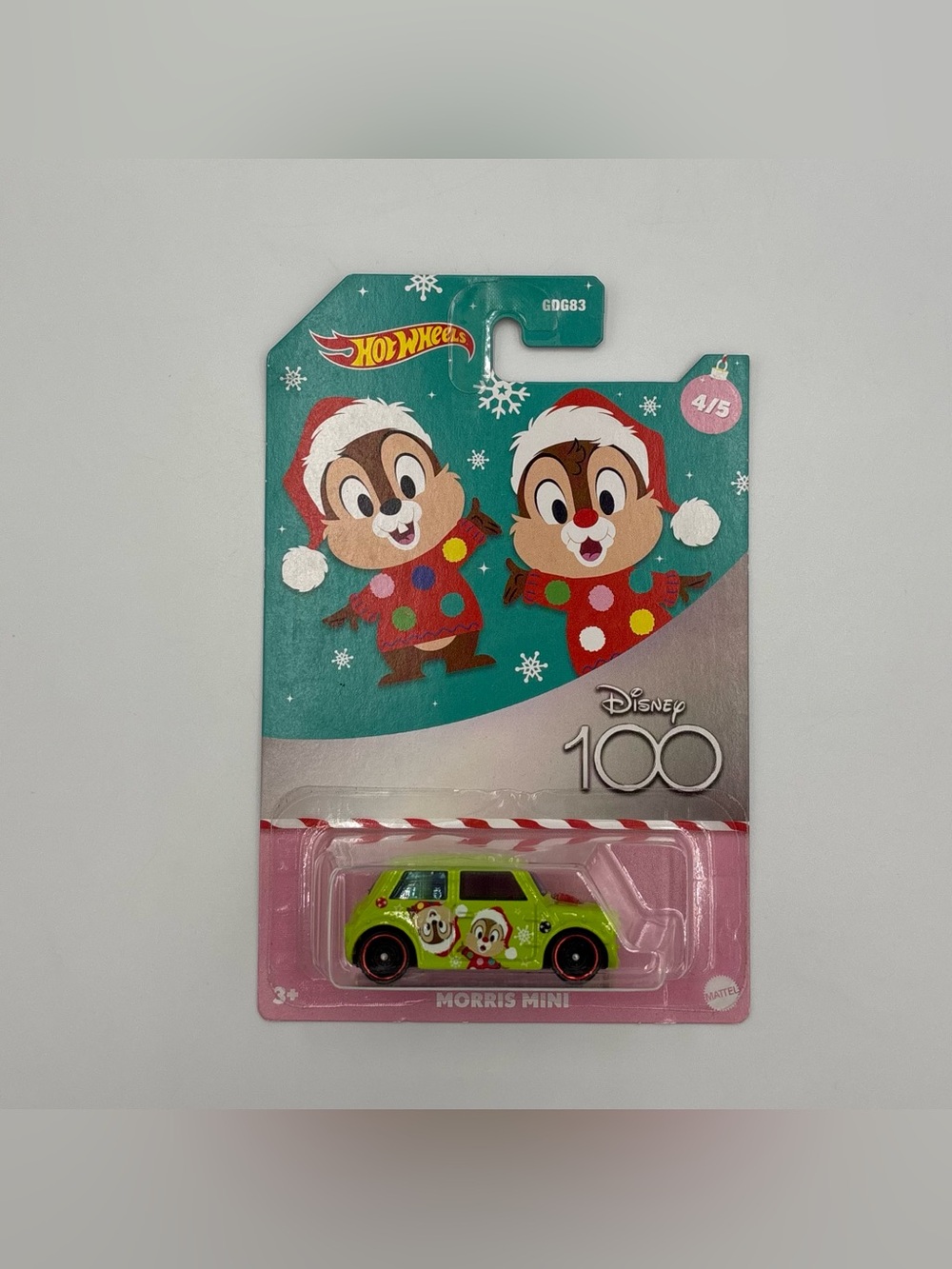 RARE Exclusive Hot Wheels Morris Mini Chip 'n' Dale Disney 100 Holiday 2023 Toy